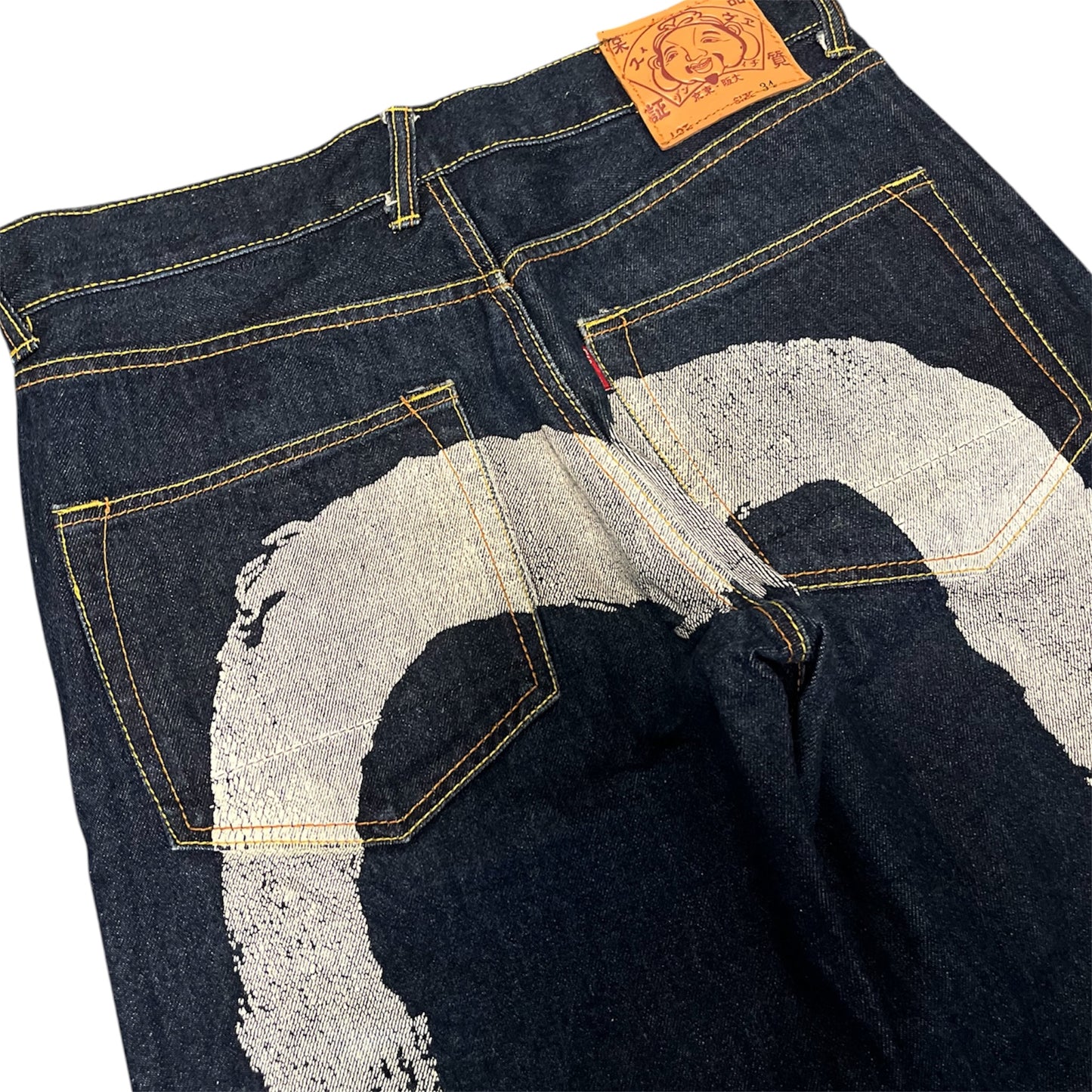 Evisu Giant White Brush Daicock Raw Straight Fit (W33/L30)
