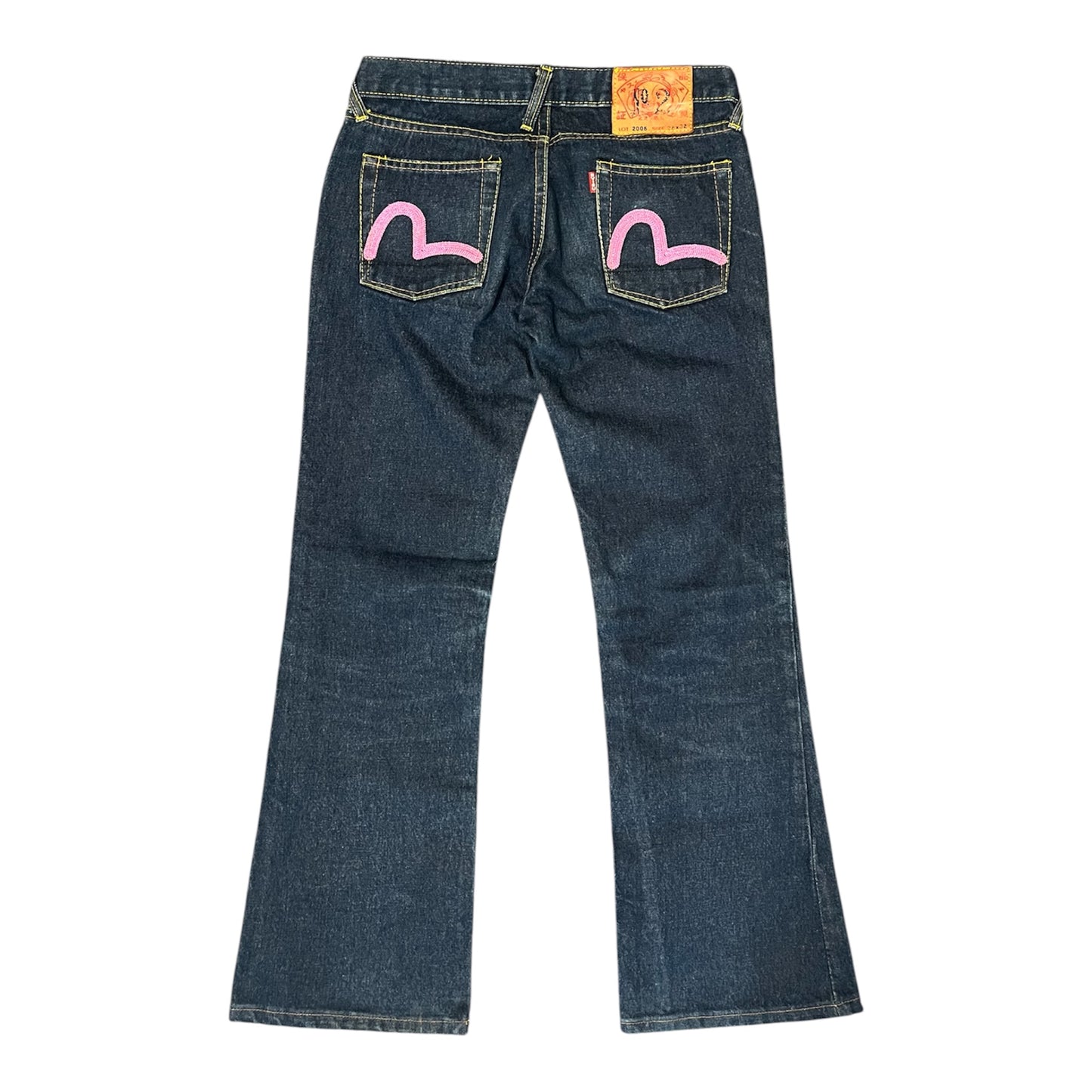 Evisu Low Waist Bootcut Jeans Pink Seagull (W28/L28)