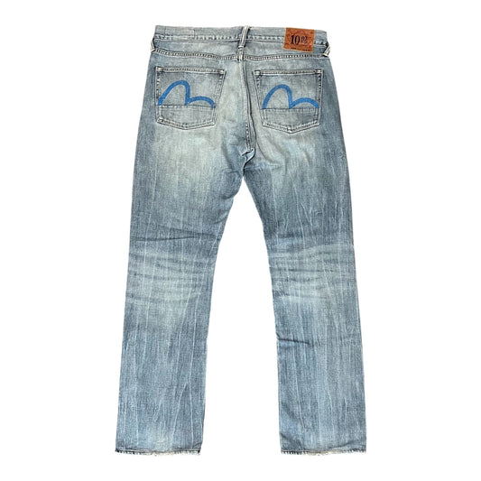 Evisu 10 Oz Straight Jeans Blue Seagull (W36/L32)