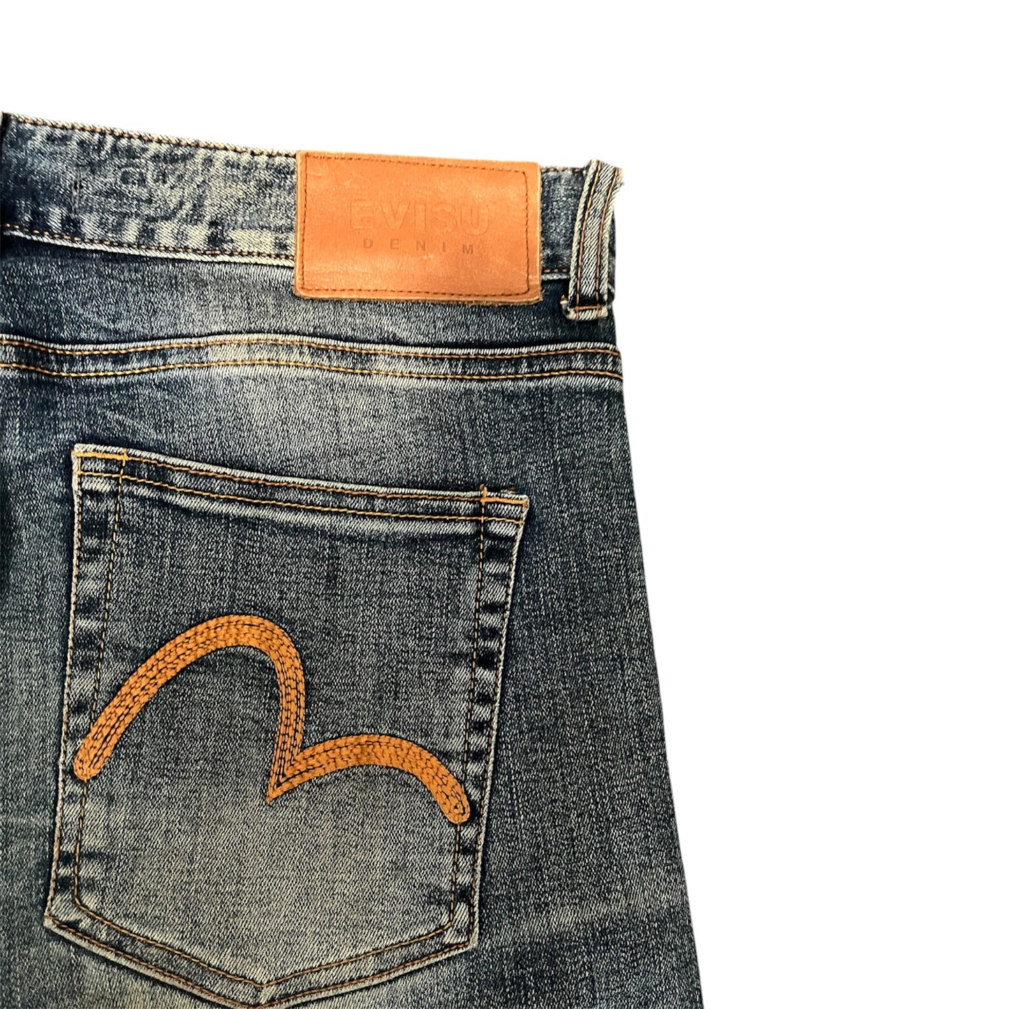 Evisu Denim Skinny Jeans Orange Seagull (W32/L30)