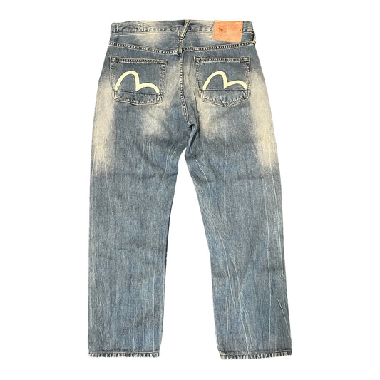 Evisu Flower Jeans White Seagull Straight Fit (W32/L26)