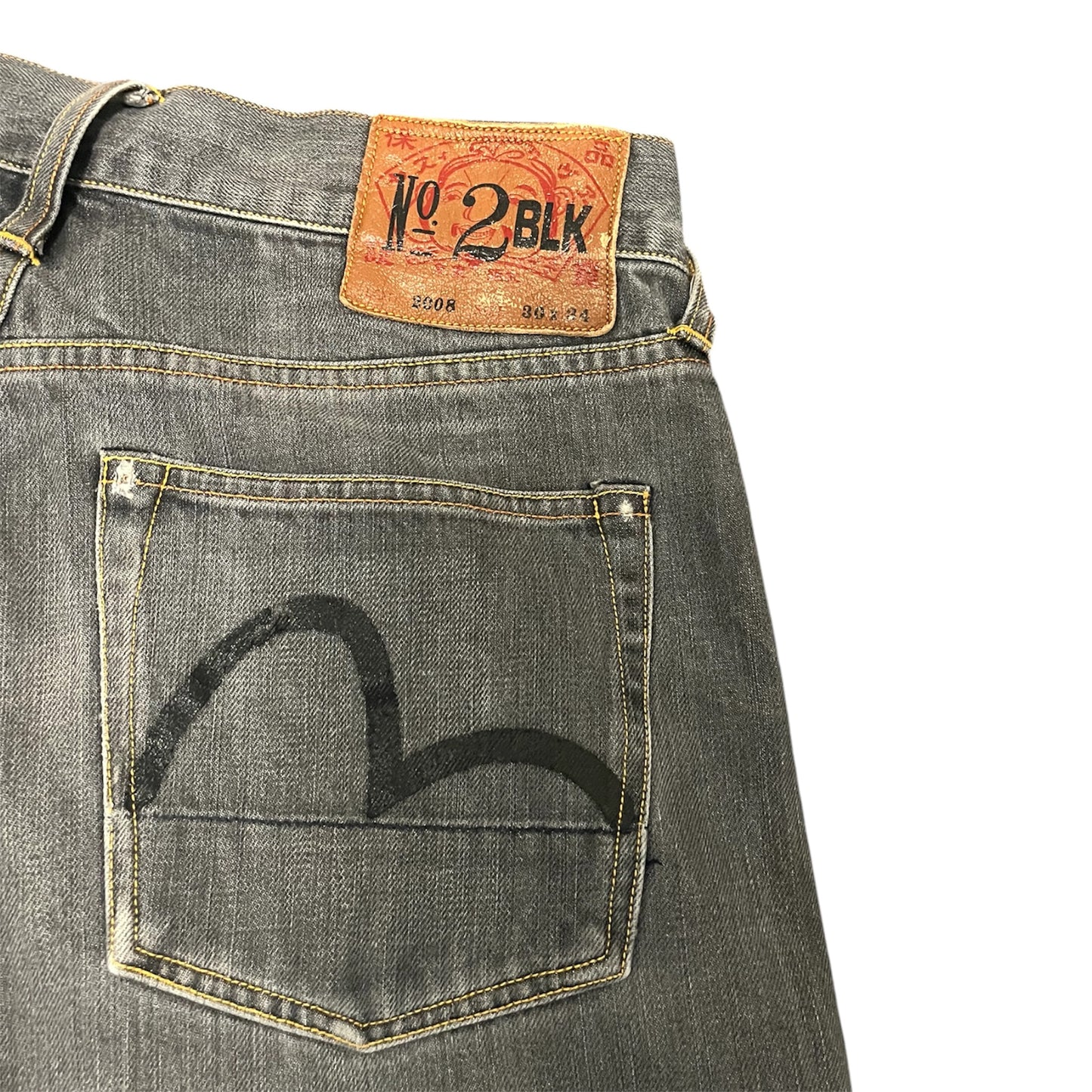 Evisu Jeans No 2 BLK Lot 2008 Straight Fit (W30/L28)