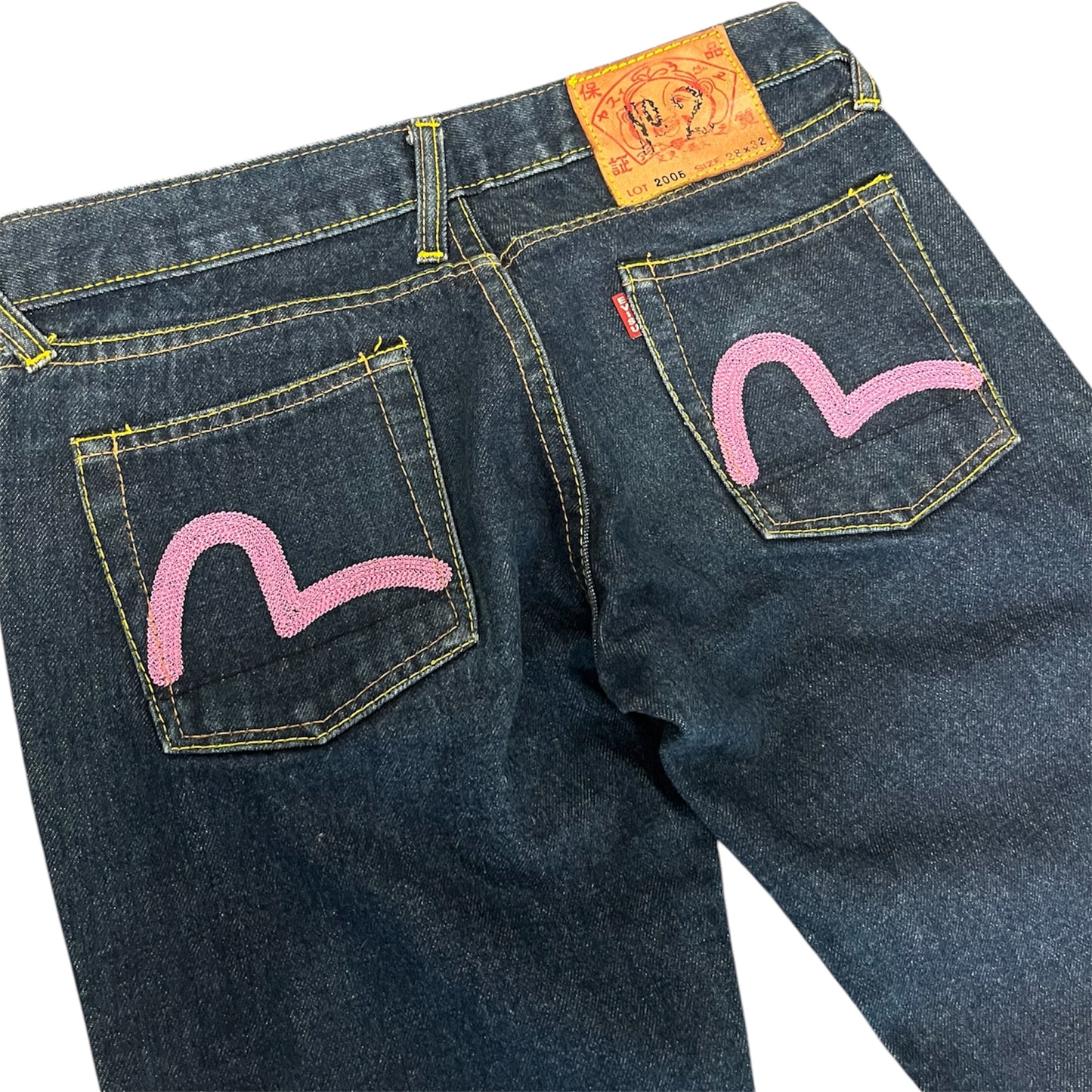 Evisu Low Waist Bootcut Jeans Pink Seagull (W28/L28)