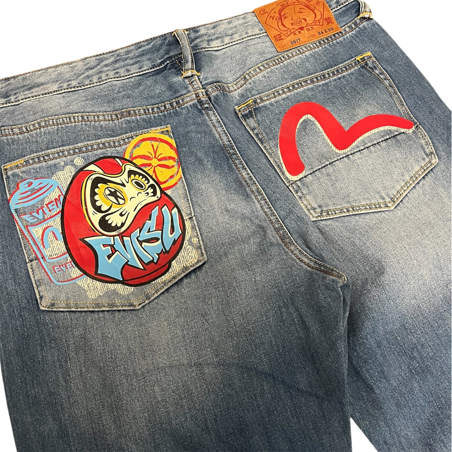 Evisu Jeans Daicock Denim Straight Jeans (W34/L30)