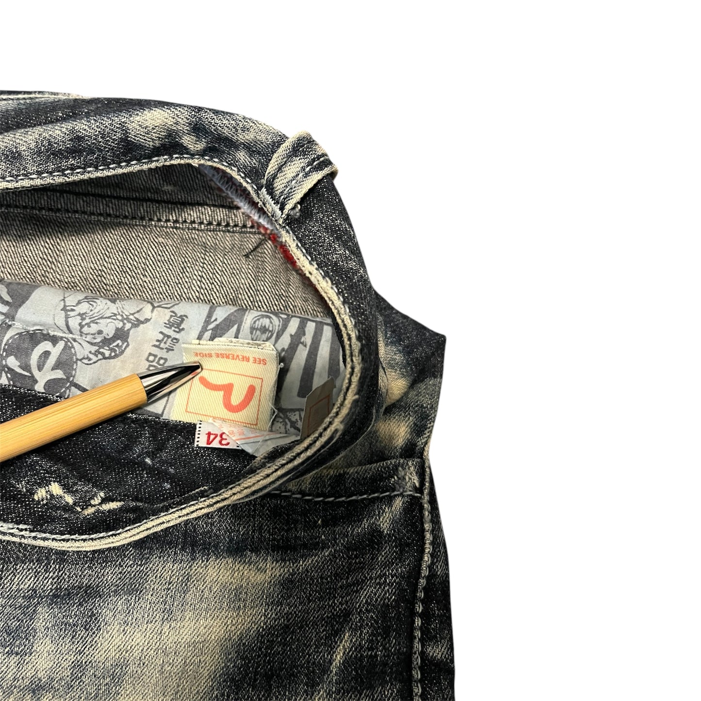 Evisu Genes Heavy Acid Bleach Wash Baggy Fit (W36/L28)