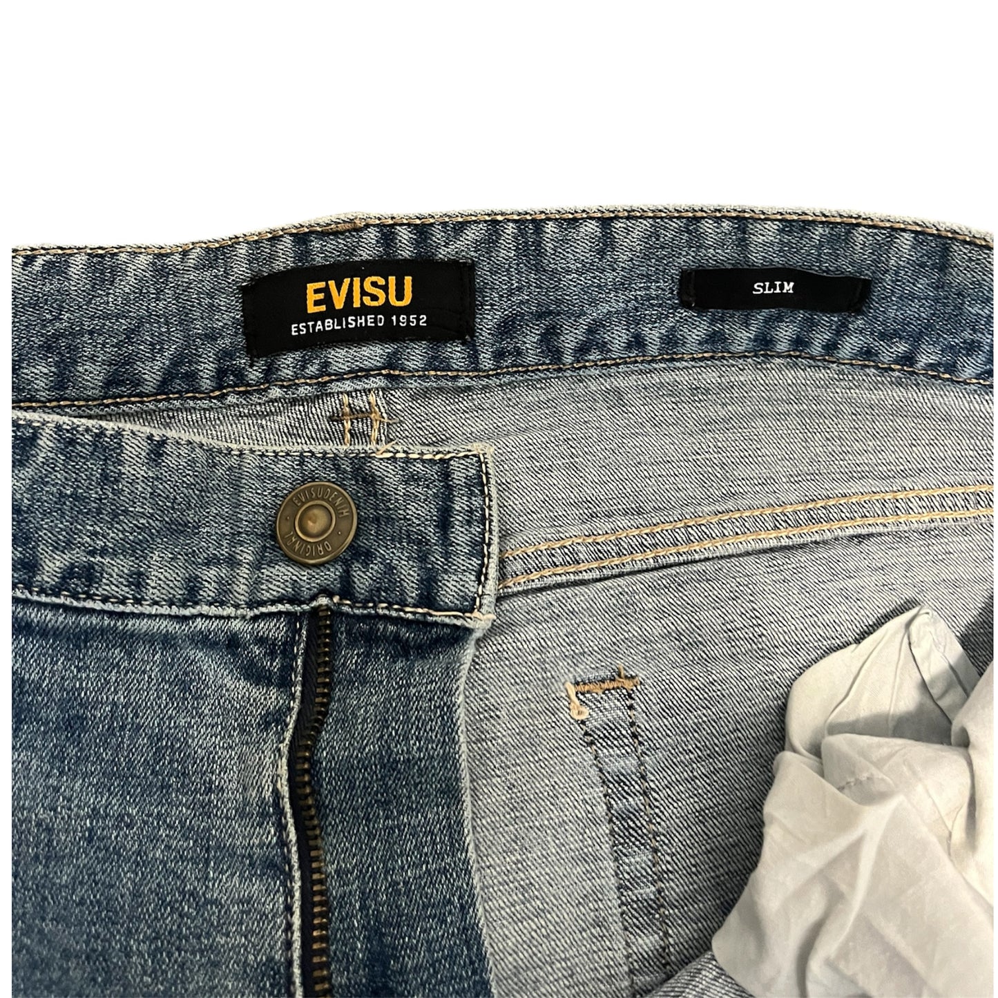 Evisu Cream Seagull Slim Jeans (W36/L28)