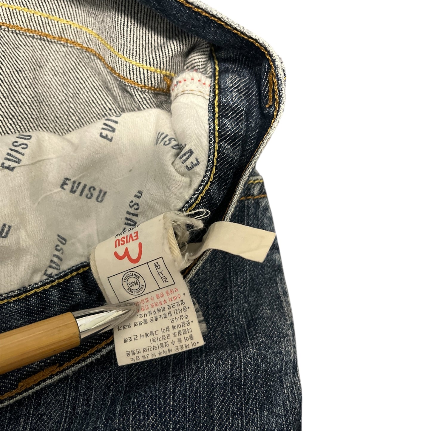 Evisu Navy Denim Appliqué Seagull Baggy Fit (W36/L30)