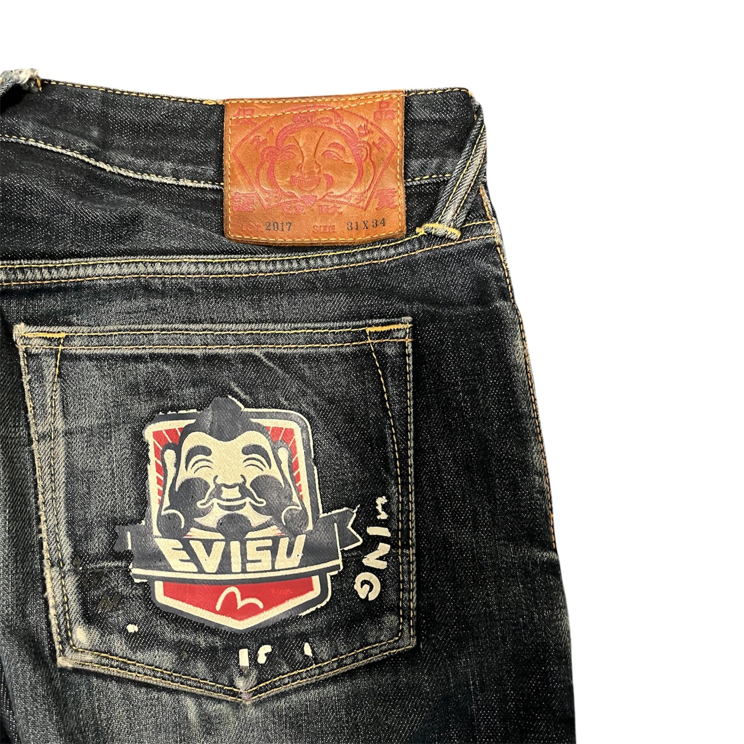 Evisu Straight Jeans Back Pocket Patch (W33/L27)