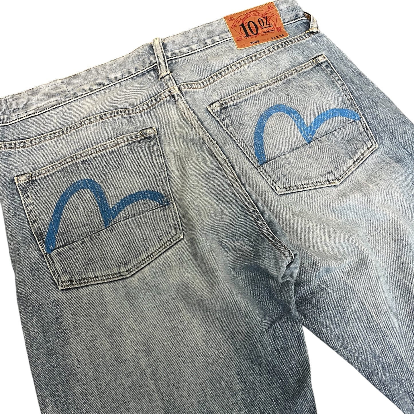 Evisu 10 Oz Straight Jeans Blue Seagull (W36/L32)