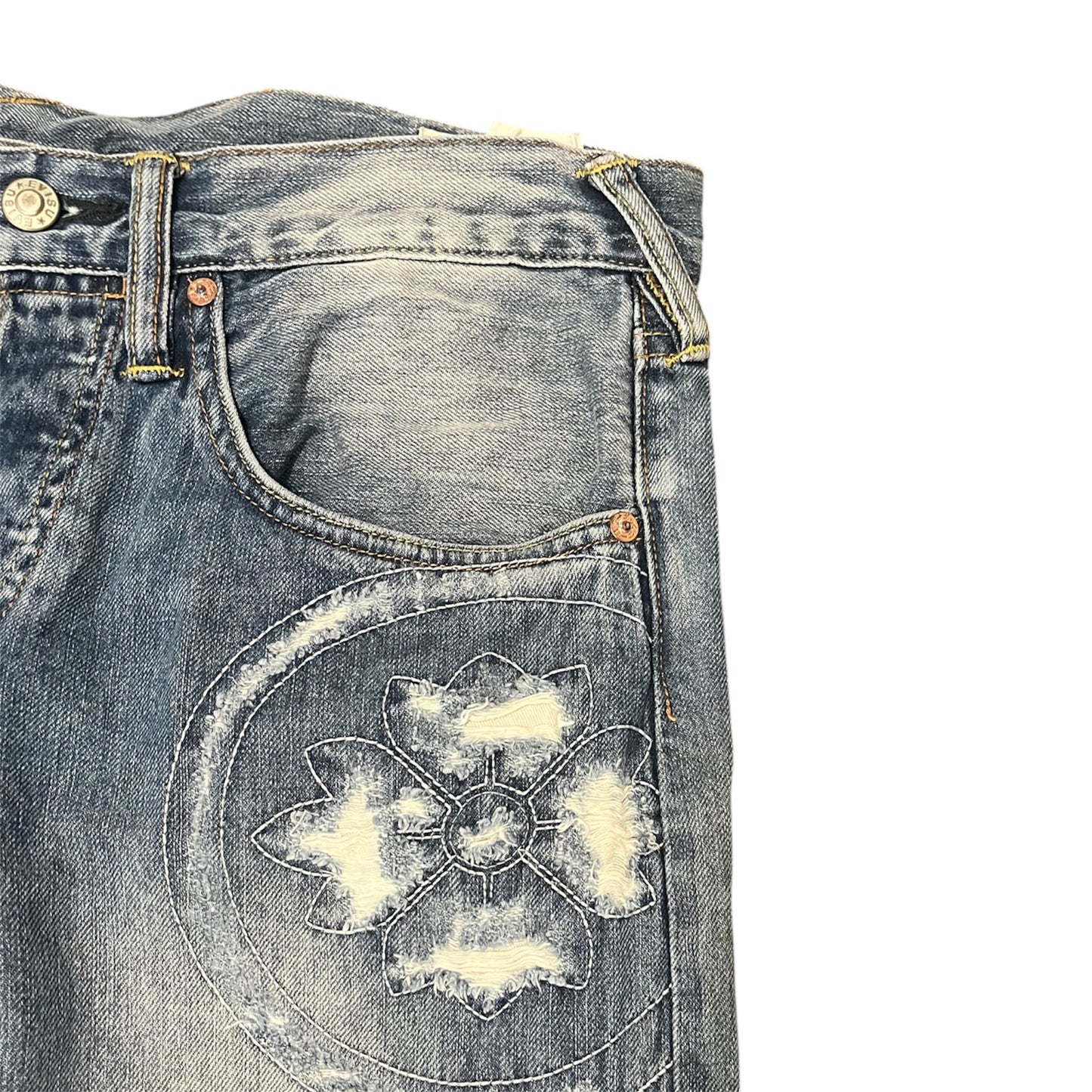 Evisu Flower Jeans White Seagull Straight Fit (W32/L26)