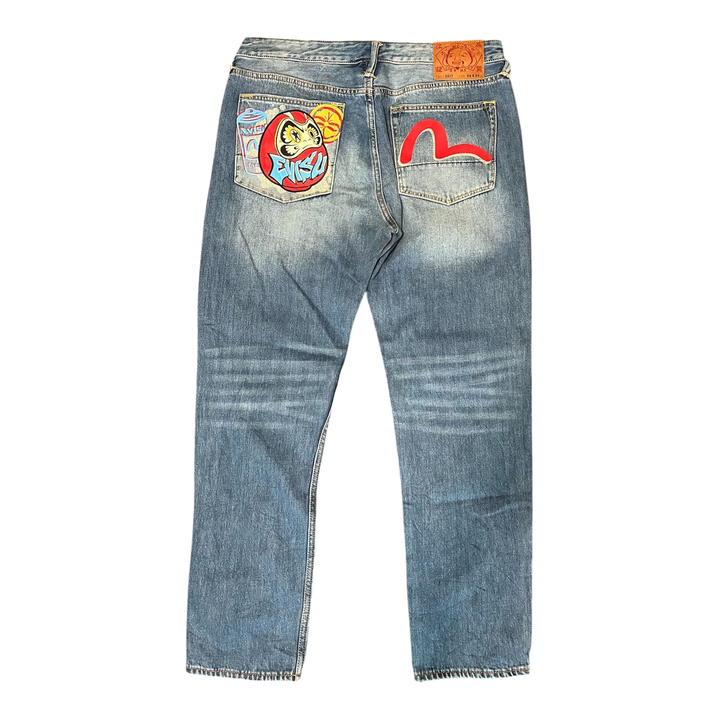 Evisu Jeans Daicock Denim Straight Jeans (W34/L30)