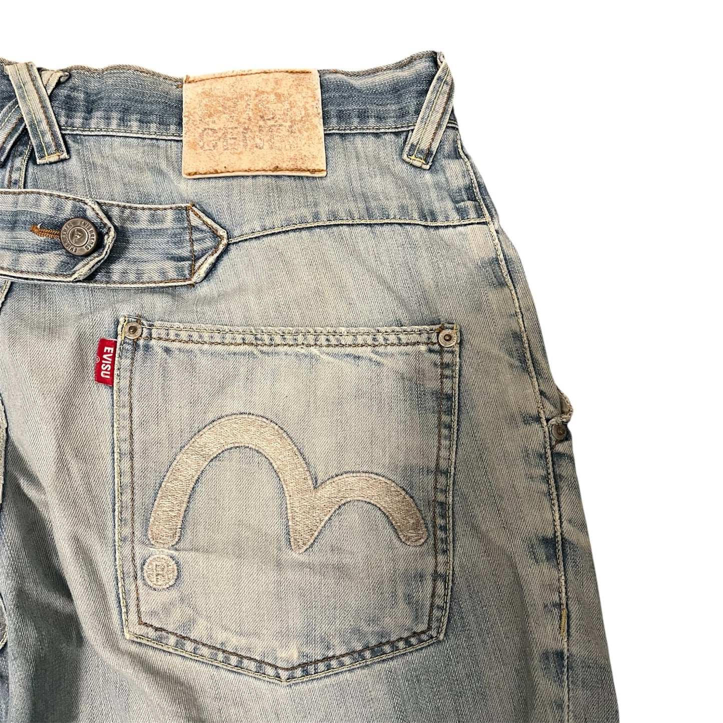 Evisu Jorts Denim Buckle Back Baggy Fit (W32)