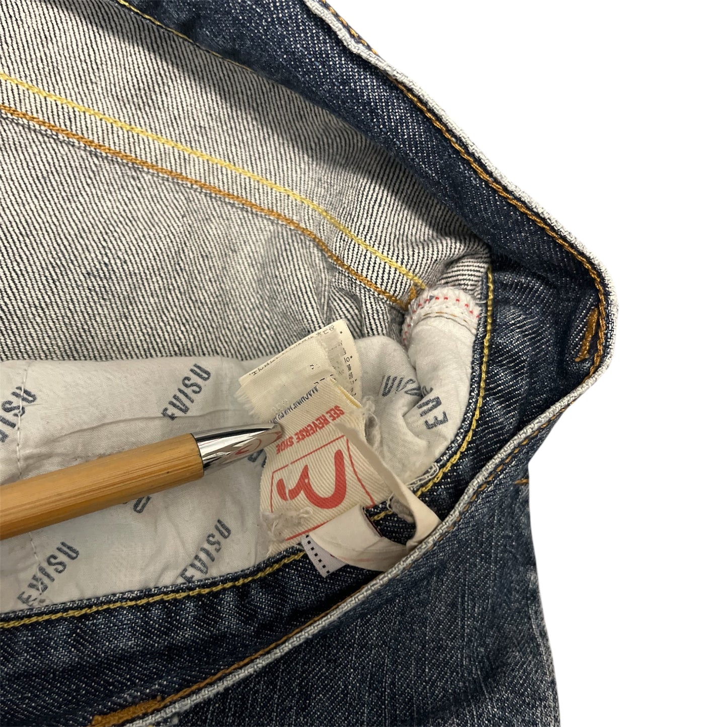 Evisu Navy Denim Appliqué Seagull Baggy Fit (W36/L30)
