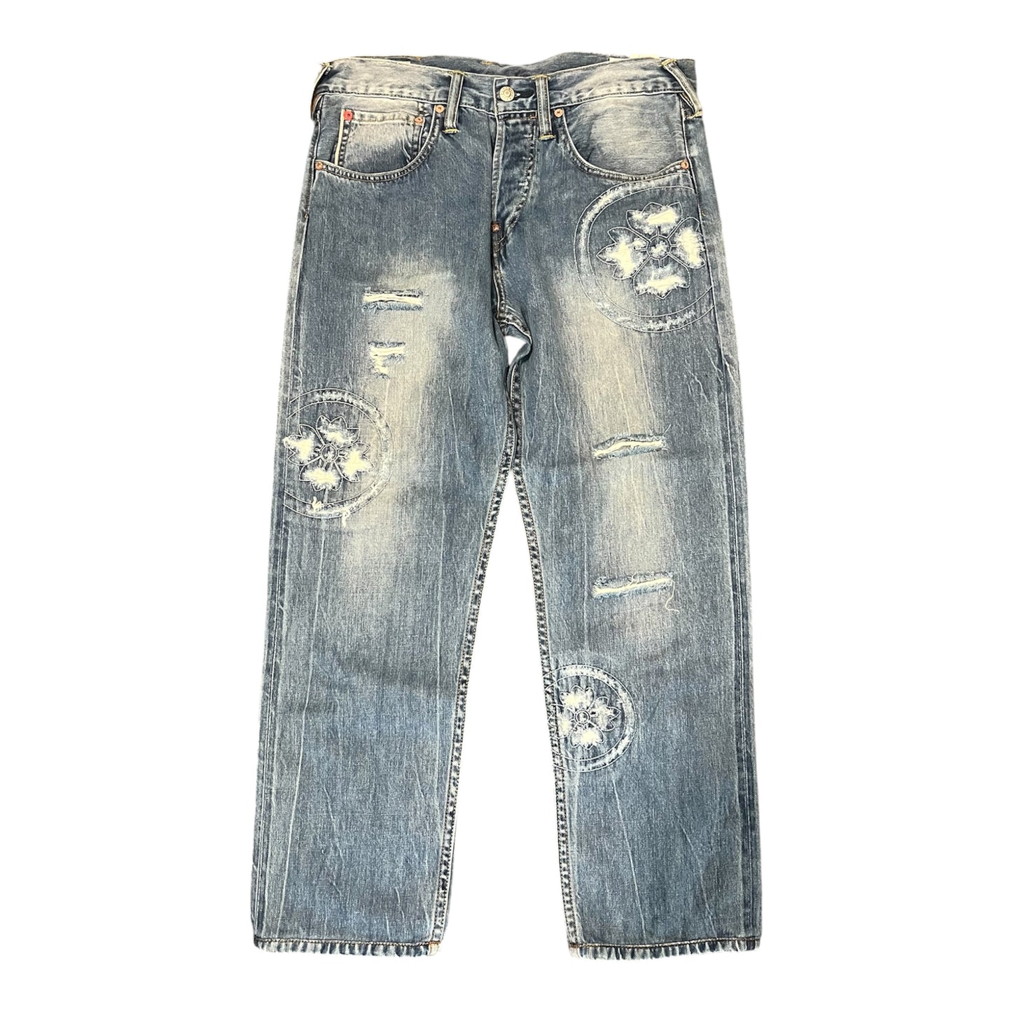 Evisu Flower Jeans White Seagull Straight Fit (W32/L26)