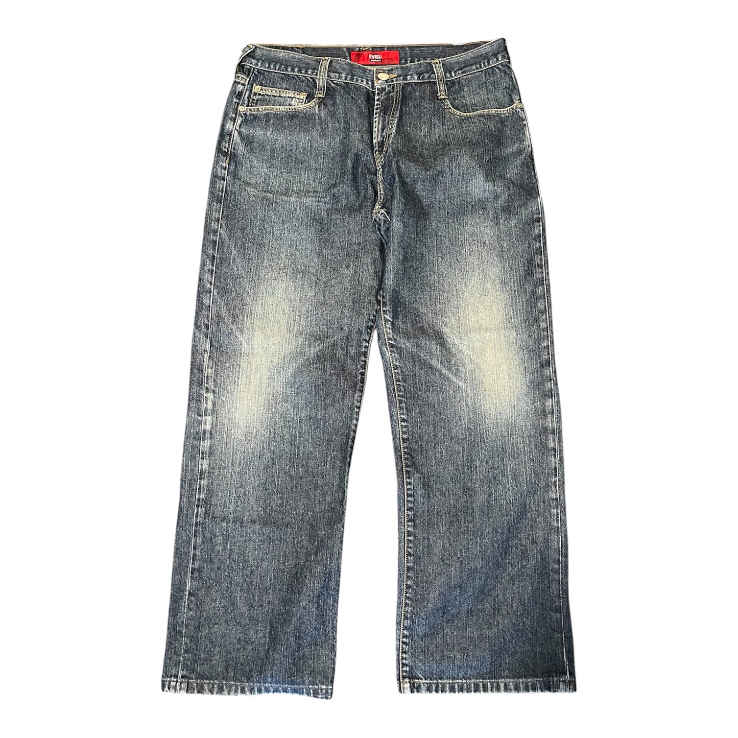 Evisu Navy Denim Appliqué Seagull Baggy Fit (W36/L30)