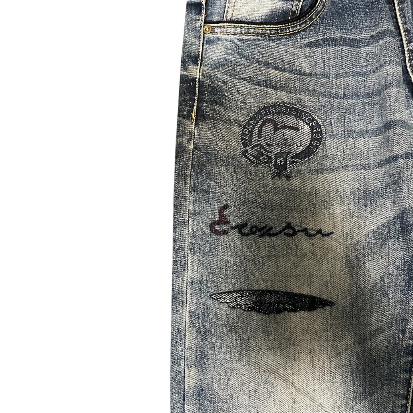Evisu Straight Jeans Multi Logo Graphic (W30/L30)