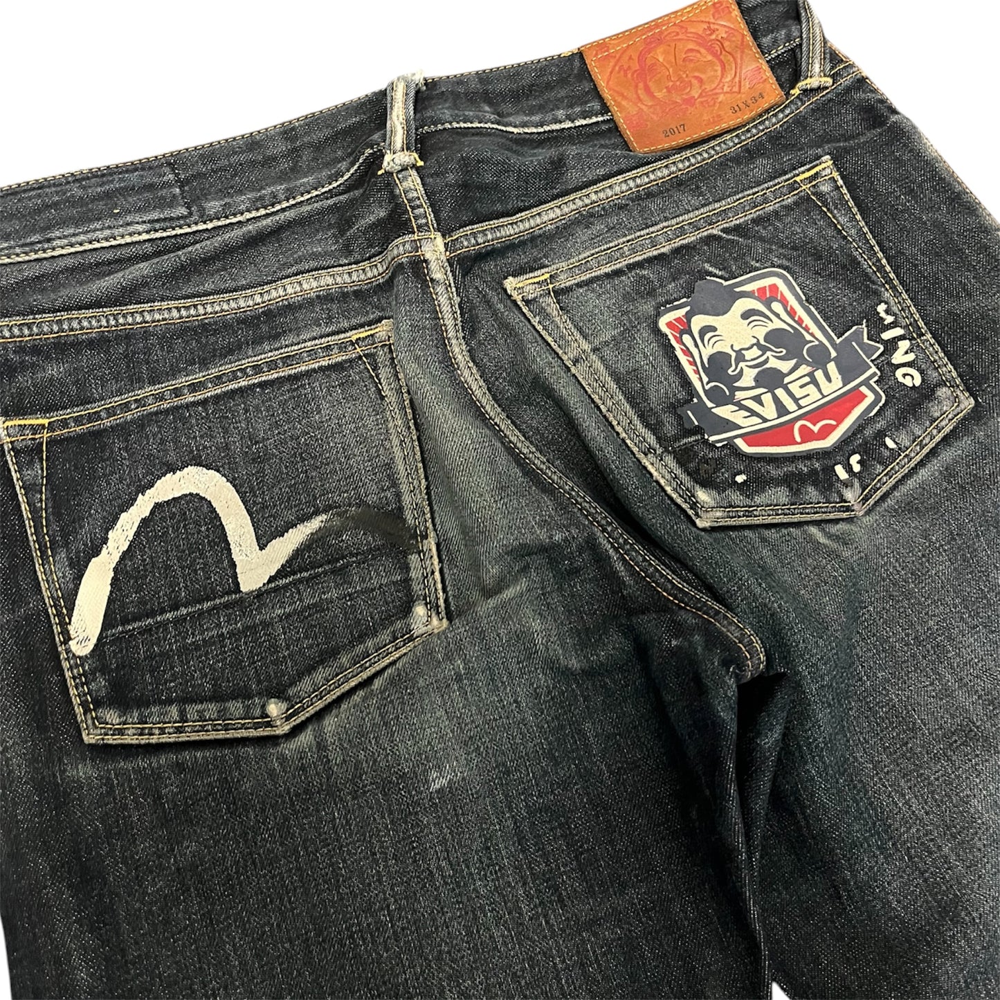 Evisu Straight Jeans Back Pocket Patch (W33/L27)