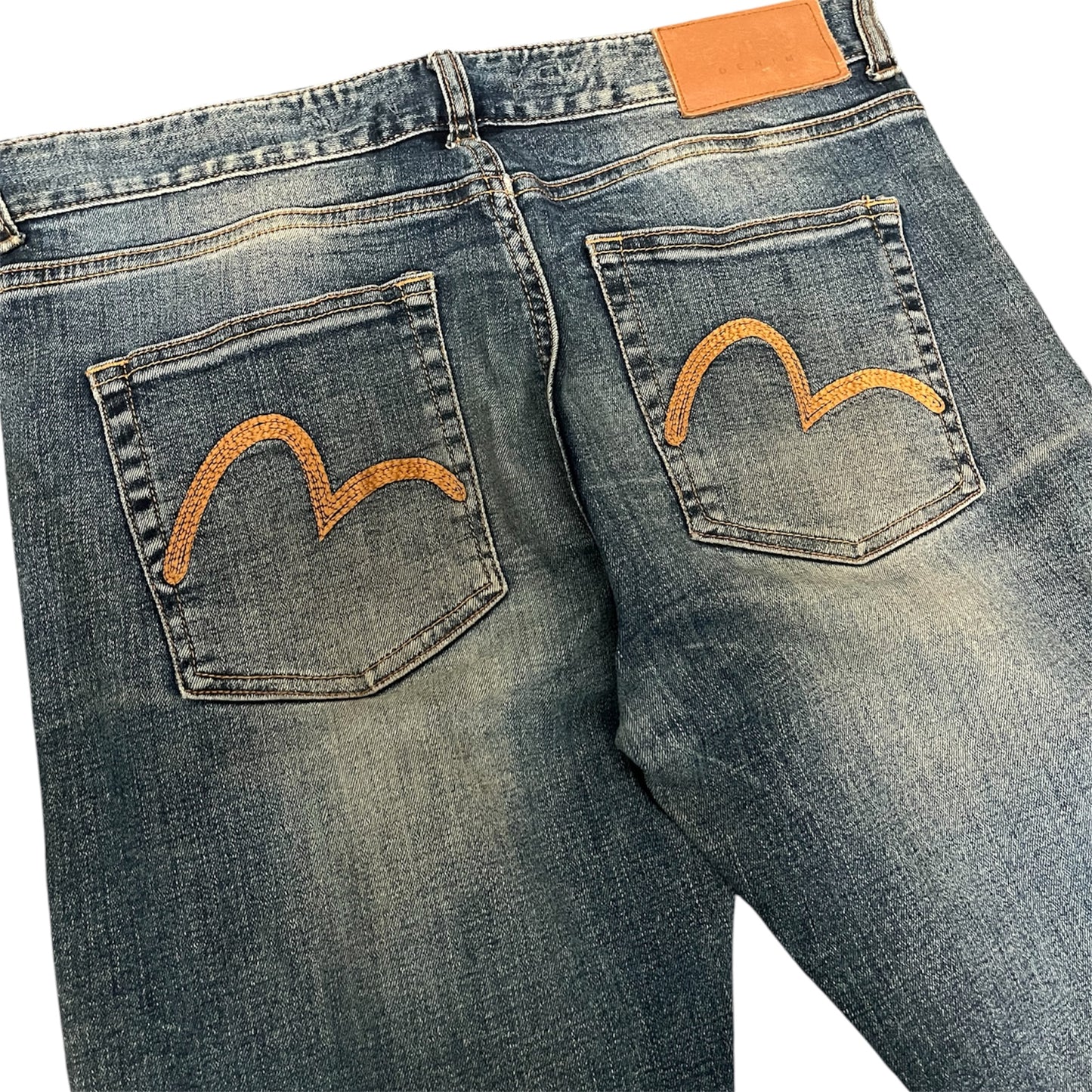 Evisu Denim Skinny Jeans Orange Seagull (W32/L30)