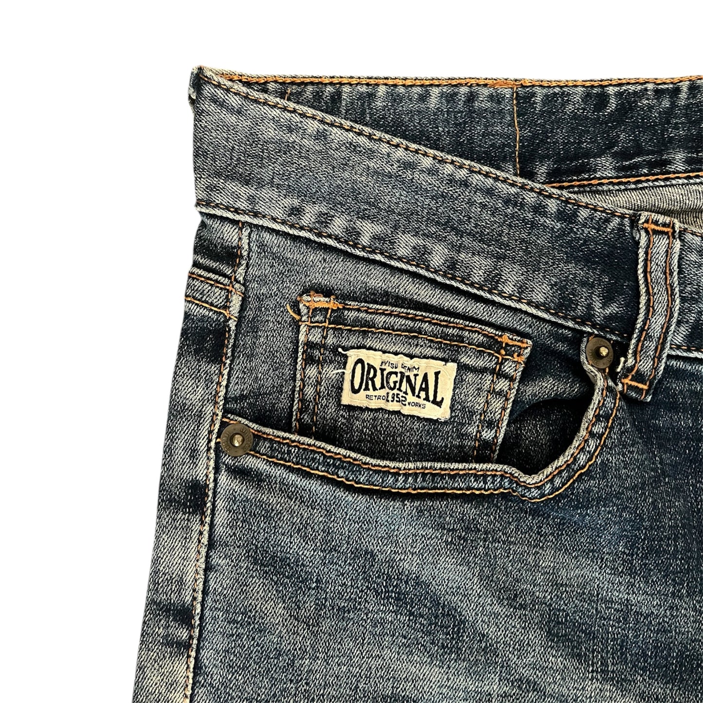 Evisu Denim Skinny Jeans Orange Seagull (W32/L30)