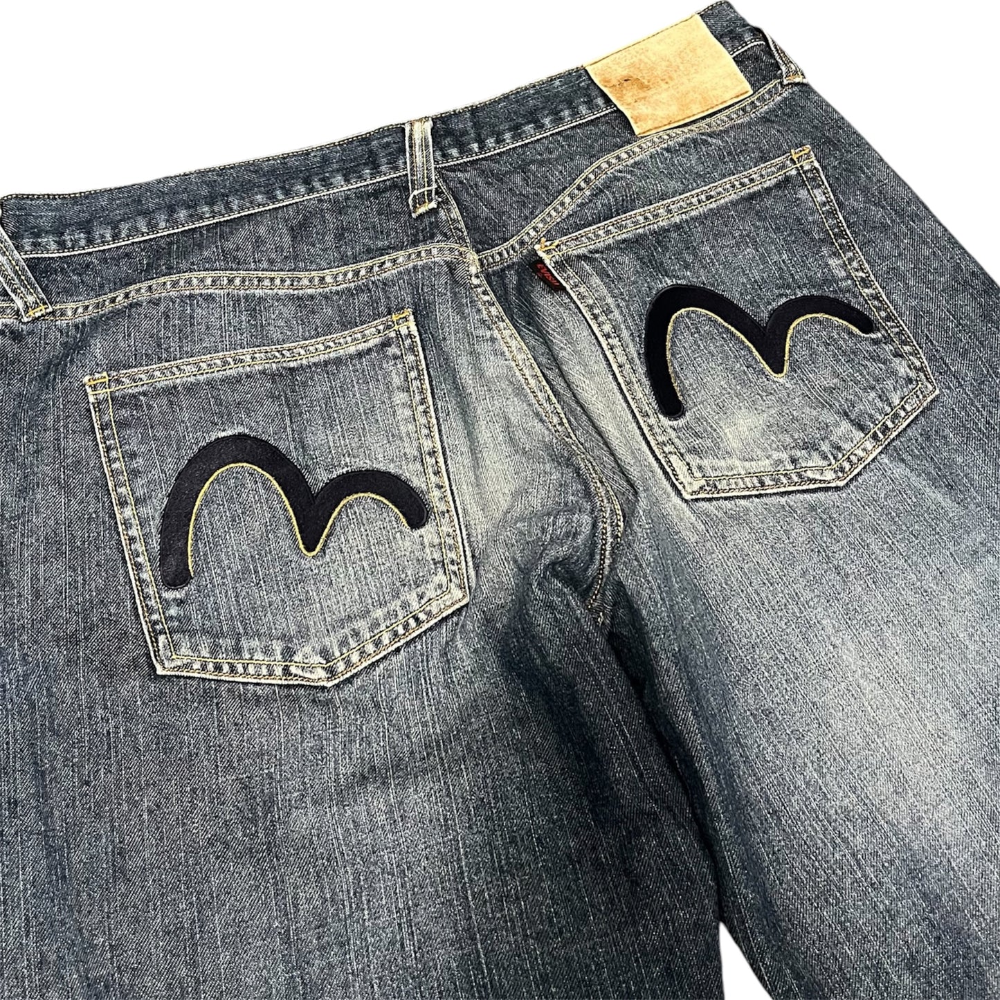 Evisu Navy Denim Appliqué Seagull Baggy Fit (W36/L30)