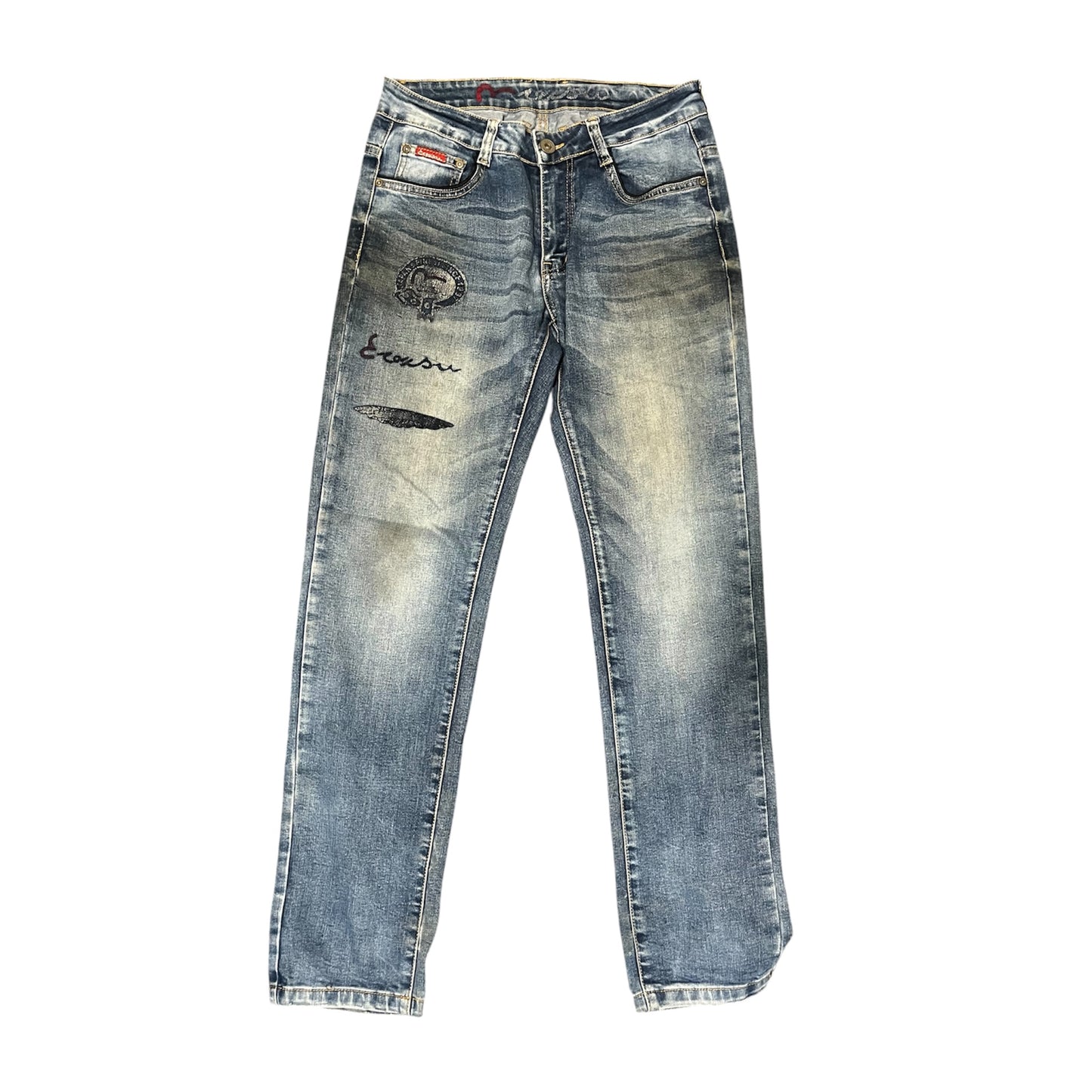 Evisu Straight Jeans Multi Logo Graphic (W30/L30)